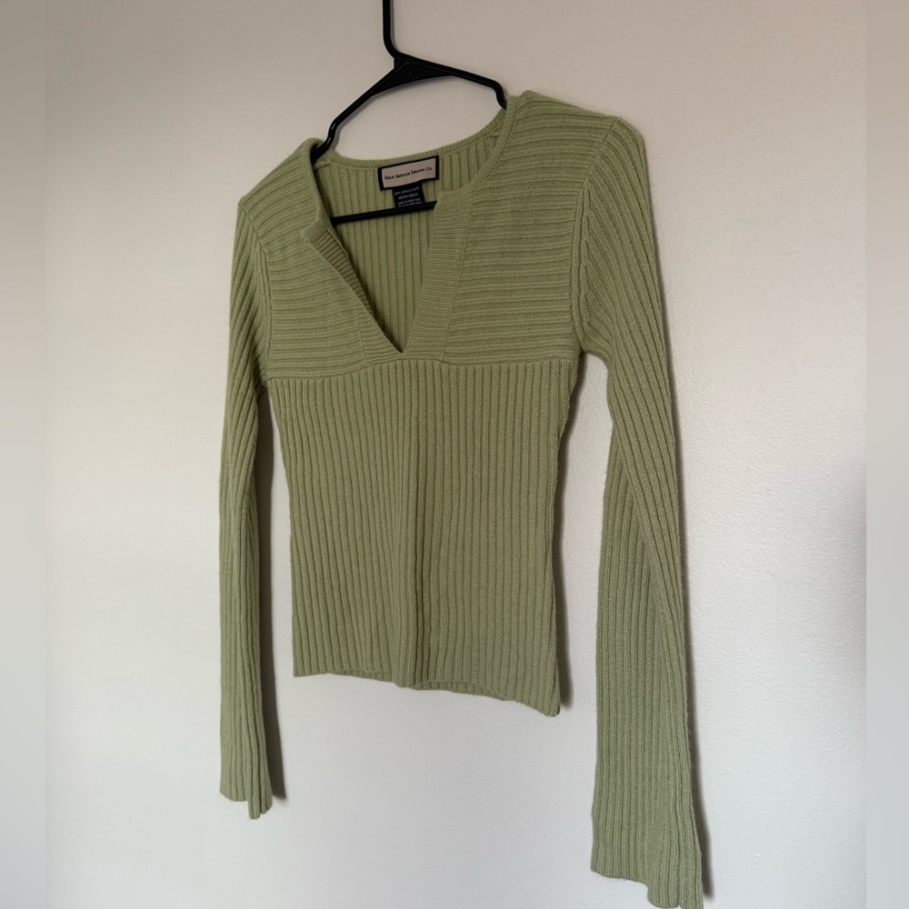 24. Vintage Great American Sweater Co. Ribbed Sage Sweater